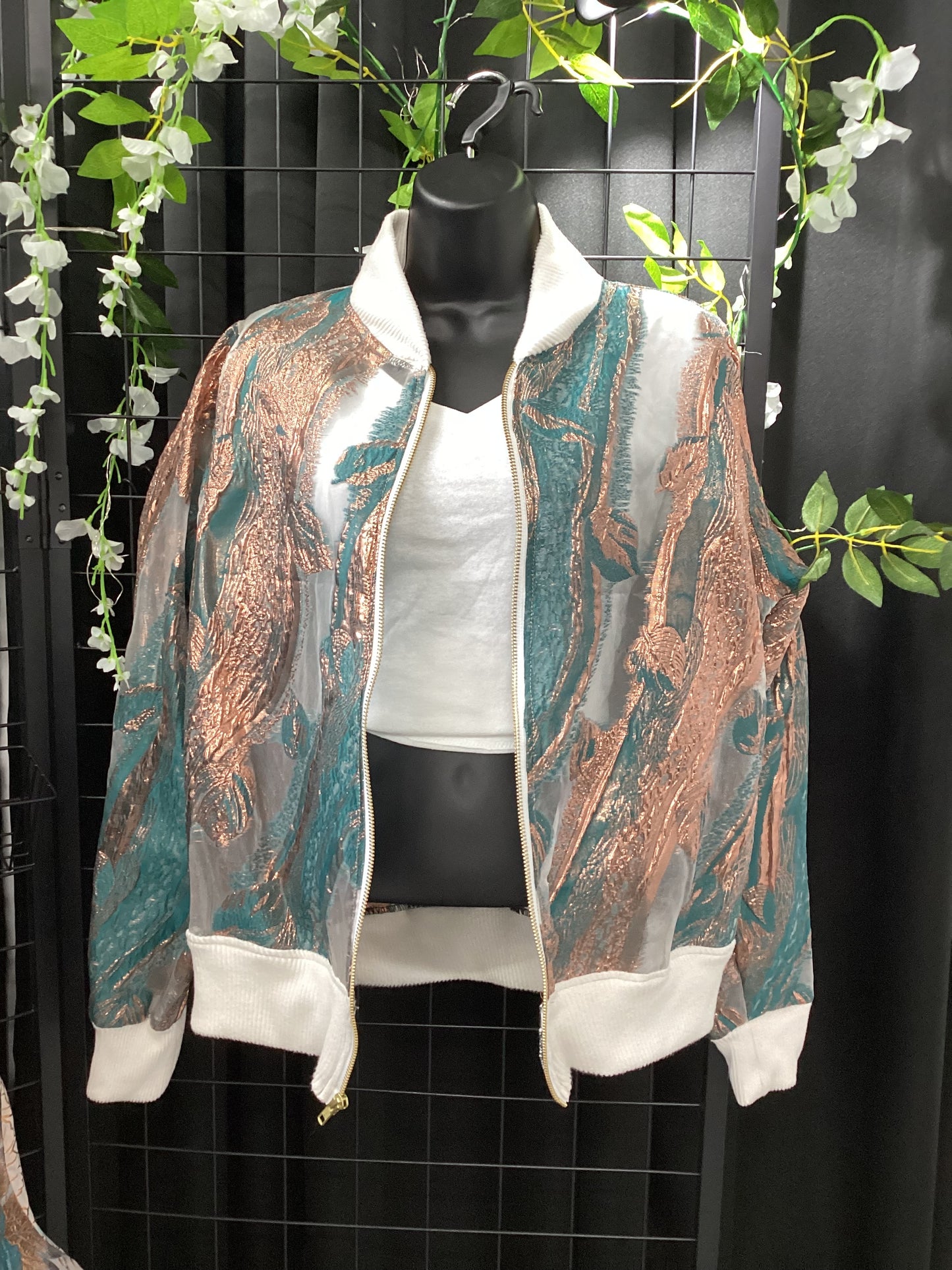 Bomber Jacket Copper & Green Mesh