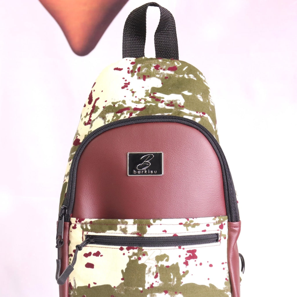 Jay Sling Bag Wine Red & Army Green
