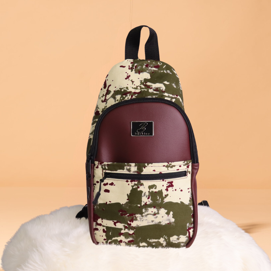 Jay Sling Bag Wine Red & Army Green